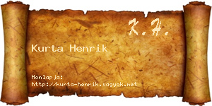 Kurta Henrik névjegykártya